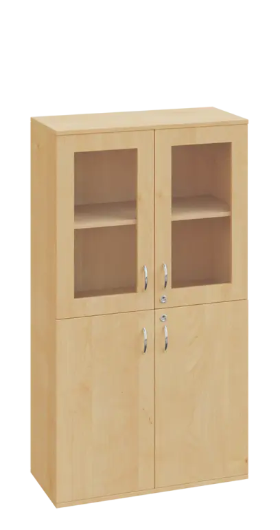 SPO 22 skříň 4-dveřová/ 2x sklo lamino - javor horský